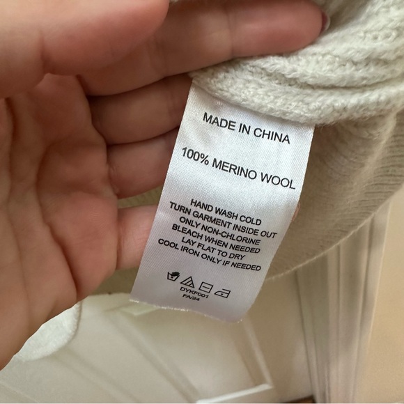 Quince Australian merino wool Half-Zip Ribbed Pullover Sweater Cream m medium - Picture 5 of 7